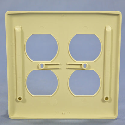 Hubbell NP82I Ivory 2-Gang Duplex Outlet Unbreakable Nylon Standard Wallplate