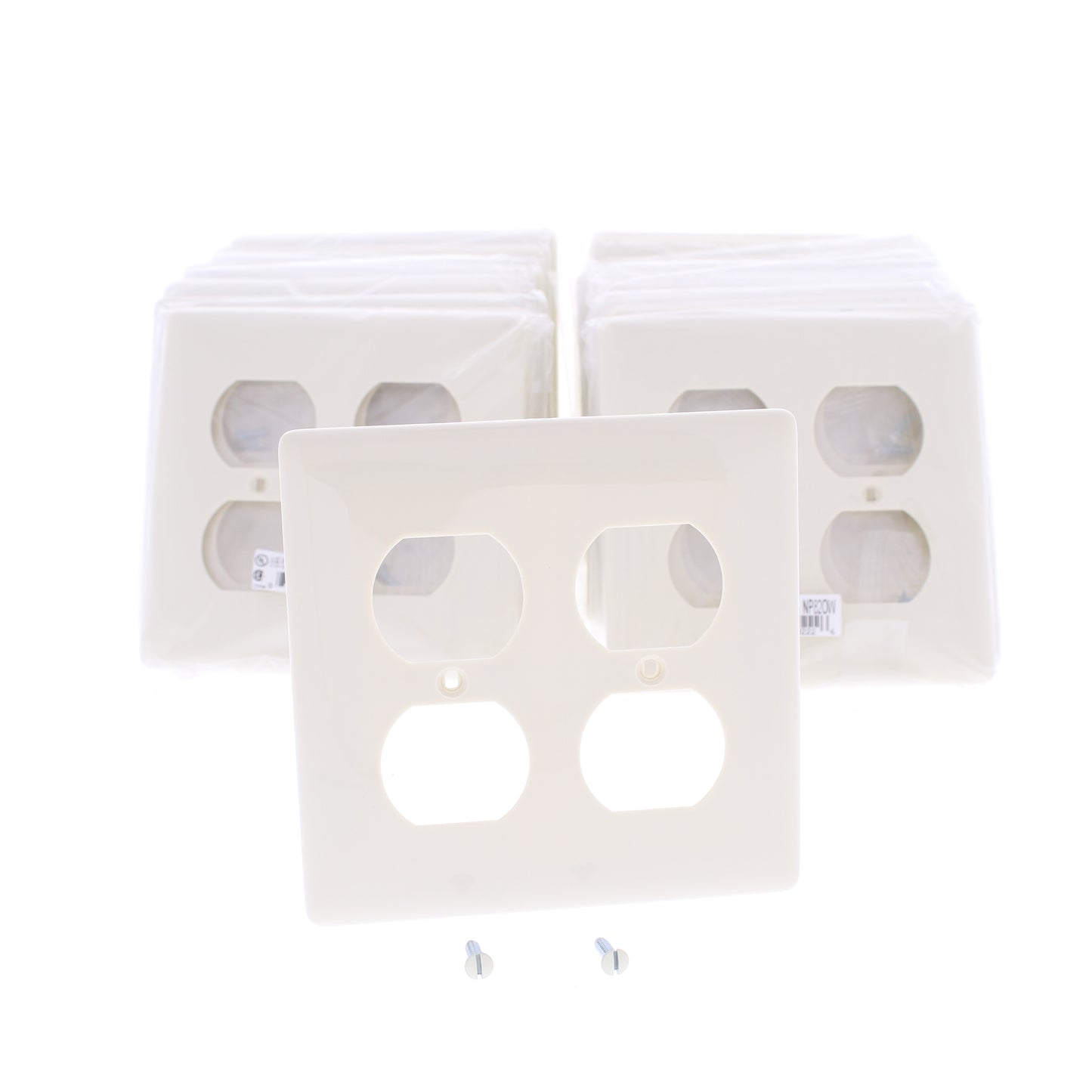 Hubbell NP82OW Office White 2-Gang Duplex Outlet Unbreakable Wallplates 25pcs