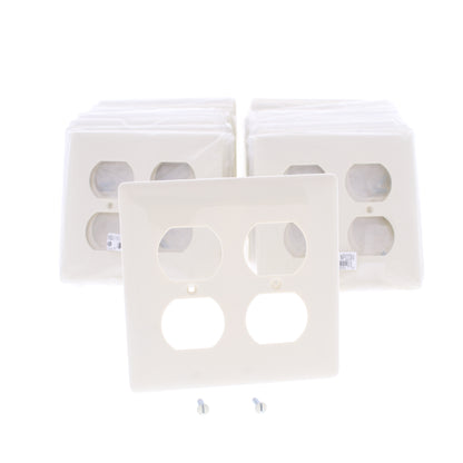 Hubbell NP82OW Office White 2-Gang Duplex Outlet Unbreakable Wallplates 25pcs