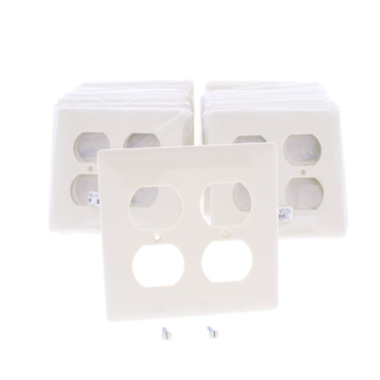 Hubbell NP82OW Office White 2-Gang Duplex Outlet Unbreakable Wallplates 25pcs