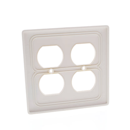 Hubbell NP82OW Office White 2-Gang Duplex Outlet Unbreakable Wallplates 25pcs