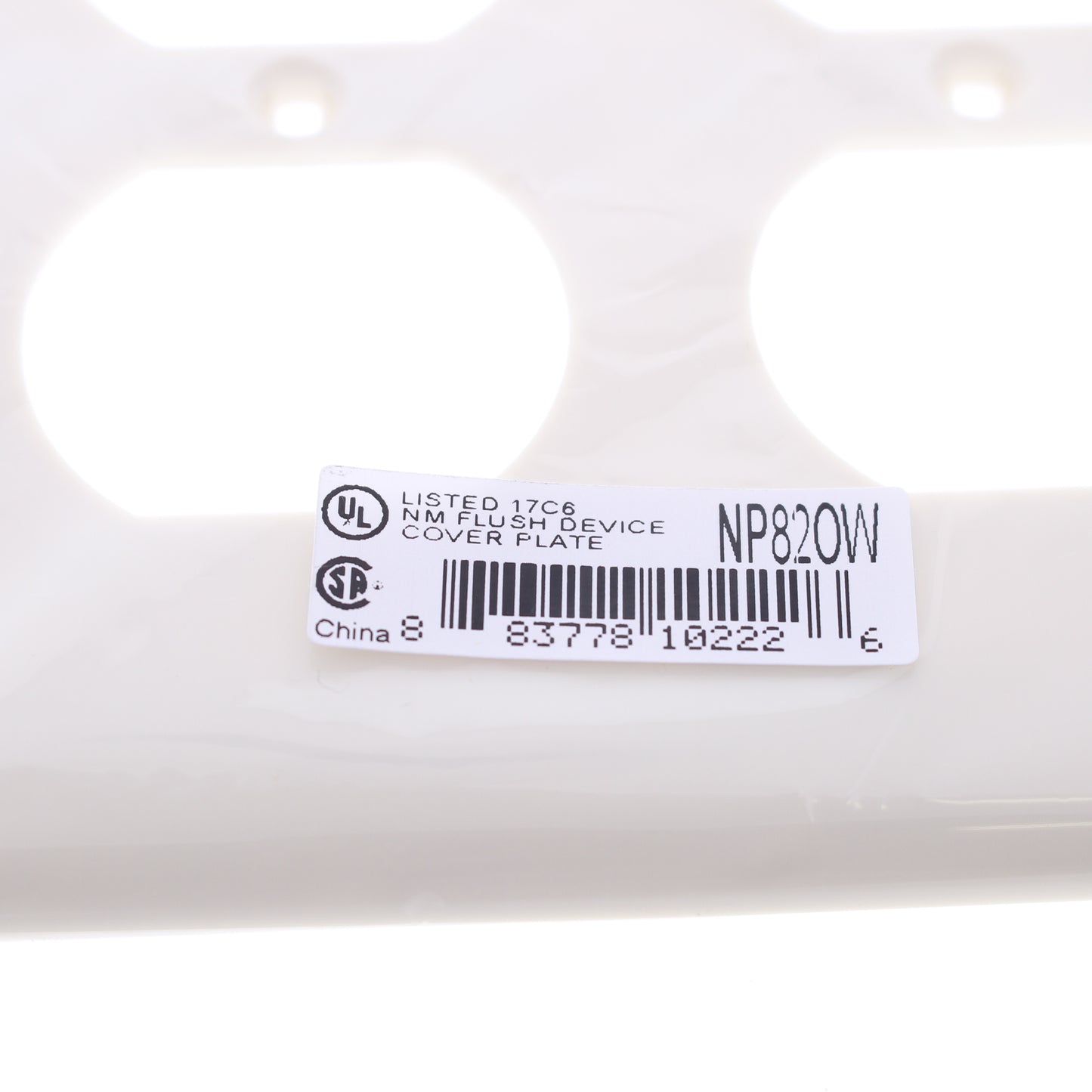 Hubbell NP82OW Office White 2-Gang Duplex Outlet Unbreakable Nylon Wallplate