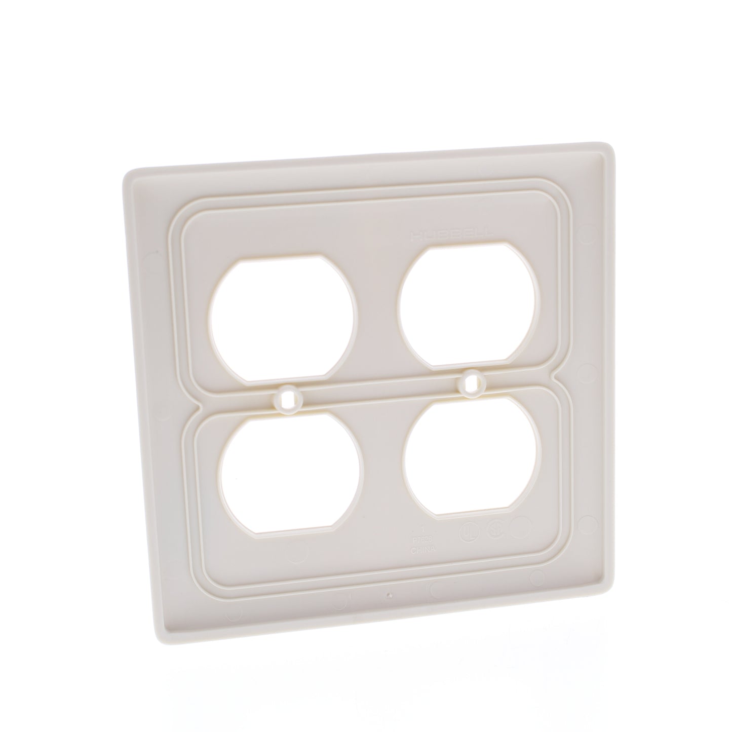 Hubbell NP82OW Office White 2-Gang Duplex Outlet Unbreakable Nylon Wallplate