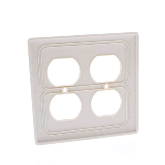Hubbell NP82OW Office White 2-Gang Duplex Outlet Unbreakable Nylon Wallplate