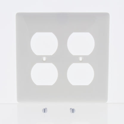 Hubbell NP82W White 2-Gang Duplex Outlet Unbreakable Nylon Standard Wallplate