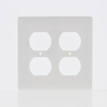 Hubbell NP82W White 2-Gang Duplex Outlet Unbreakable Nylon Standard Wallplate
