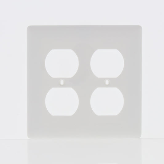 Hubbell NP82W White 2-Gang Duplex Outlet Unbreakable Nylon Standard Wallplate