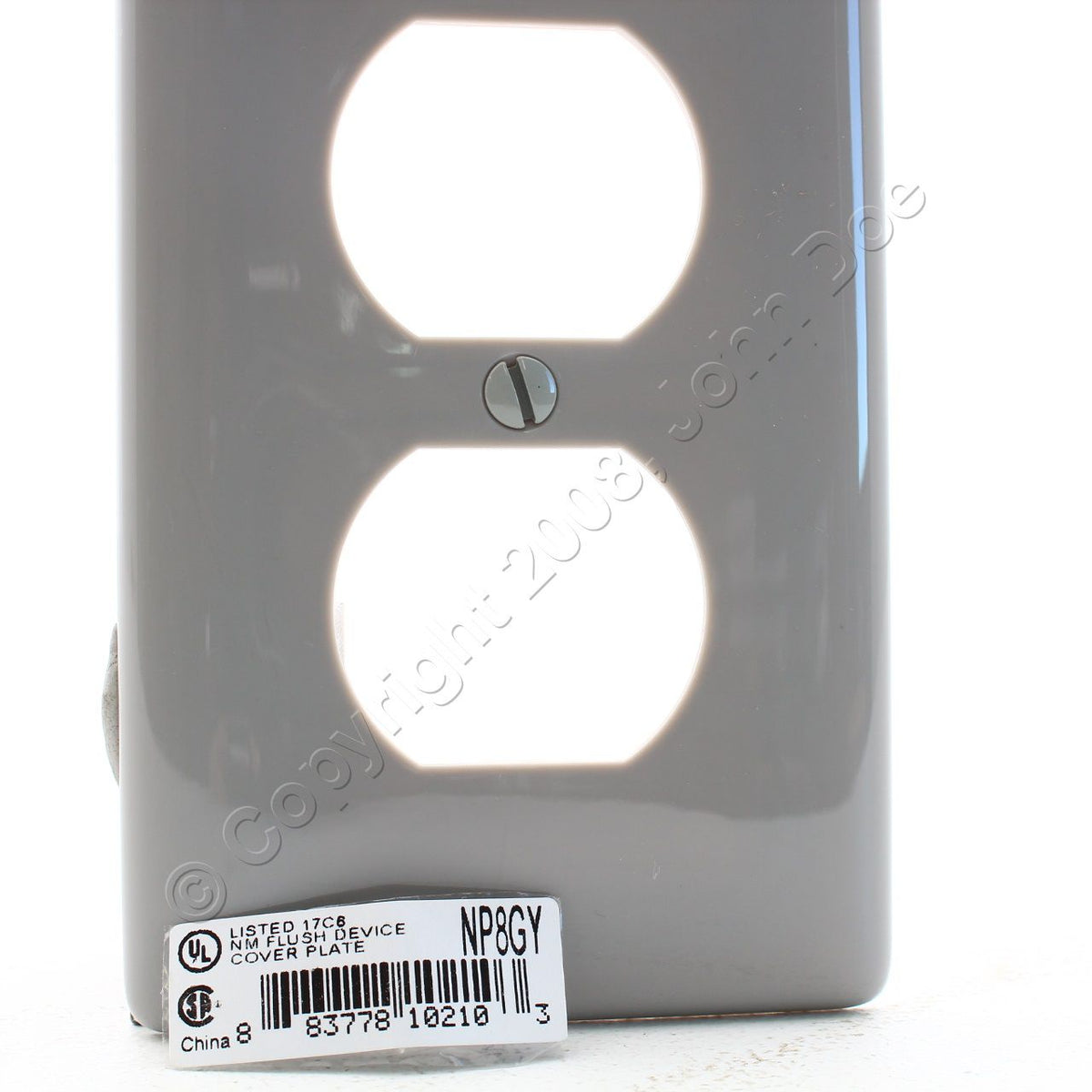 Hubbell NP8GY Gray 1-Gang Duplex Unbreakable Nylon Standard Wallplate Cover 5pcs