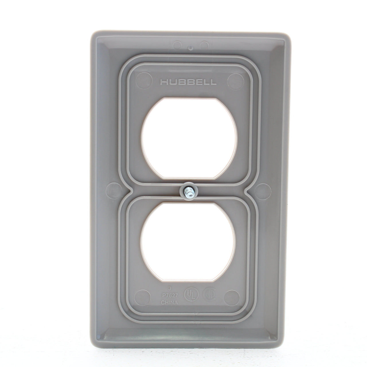 Hubbell NP8GY Gray 1-Gang Duplex Outlet Unbreakable Nylon Standard Wallplate