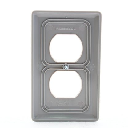 Hubbell NP8GY Gray 1-Gang Duplex Outlet Unbreakable Nylon Standard Wallplate