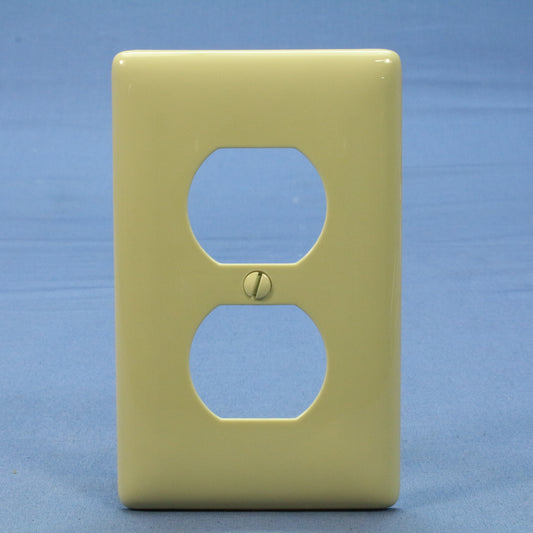 Hubbell NP8I Ivory 1-Gang Duplex Outlet Unbreakable Nylon Standard Wallplate