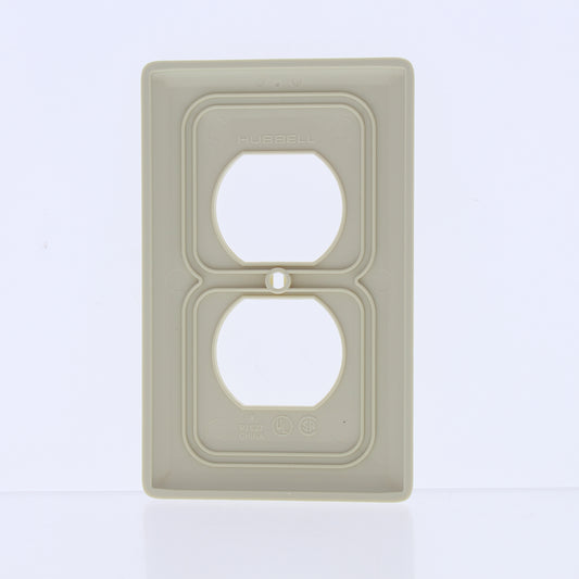 Hubbell NP8I10Z 1-Gang Duplex Thermoplastic Unbreakable Standard Wallplate Cover