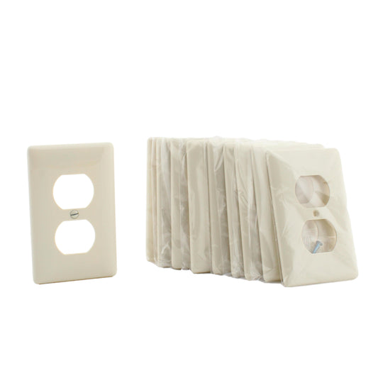 Hubbell NP8LA10Z Light Almond 1-Gang Duplex Unbreakable Wallplate Cover 10pcs