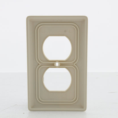 Hubbell NP8LA10Z Light Almond 1-Gang Duplex Unbreakable Wallplate Cover 10pcs