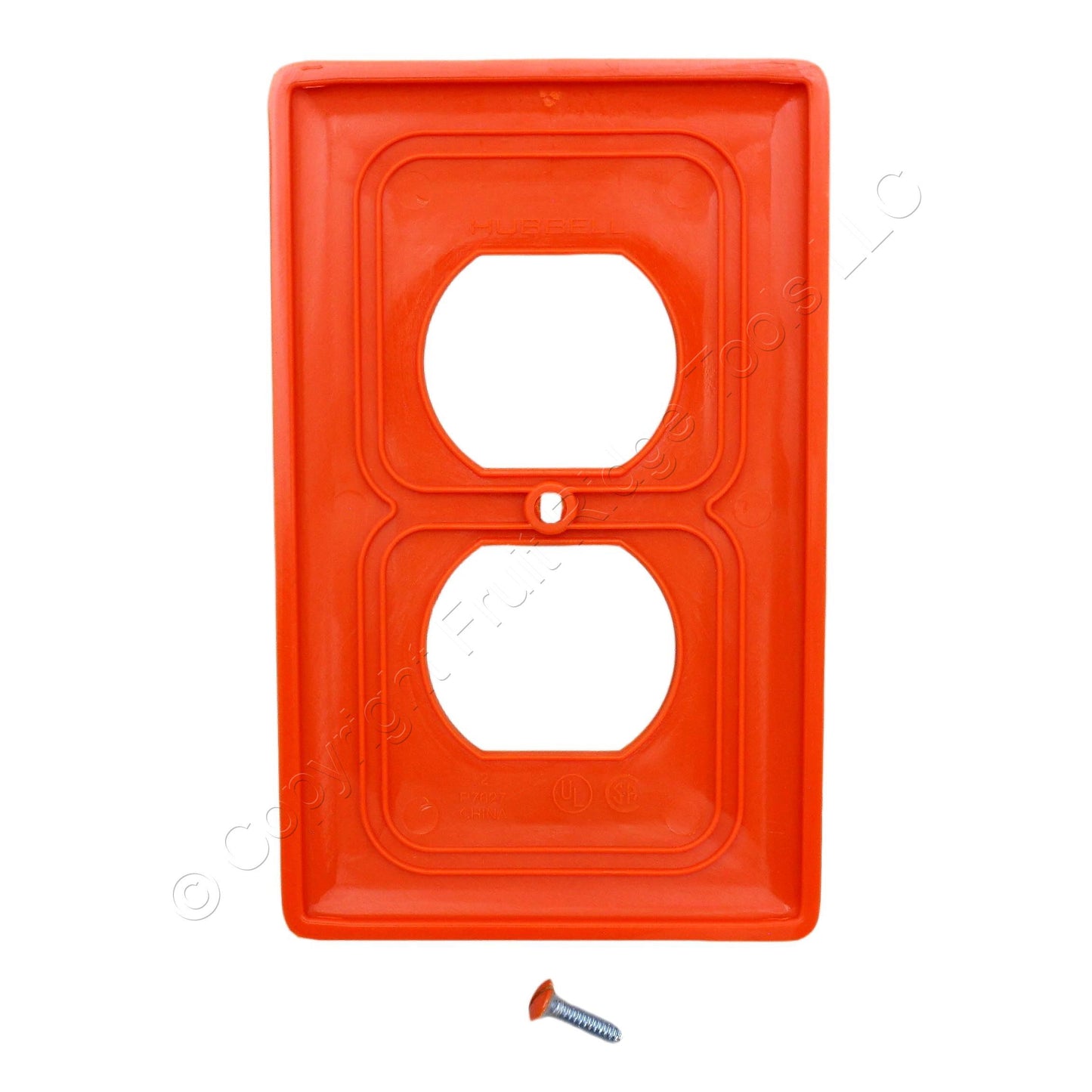 Hubbell NP8OIG Orange 1-Gang Duplex Unbreakable Nylon Standard Wallplate Cover