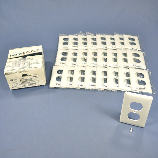 Hubbell NP8W White Unbreakable Receptacle Wallplates Duplex Outlet Cover 25pk