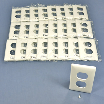 Hubbell NP8W White Unbreakable Receptacle Wallplates Duplex Outlet Cover 25pk