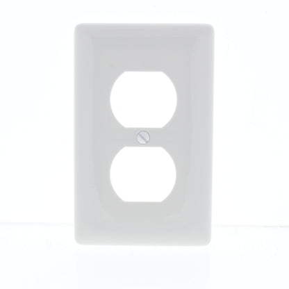 Hubbell NP8W White 1-Gang Duplex Outlet Unbreakable Nylon Standard Wallplate
