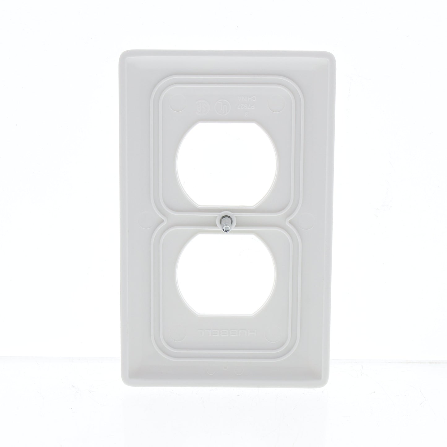 Hubbell NP8W White 1-Gang Duplex Outlet Unbreakable Nylon Standard Wallplate