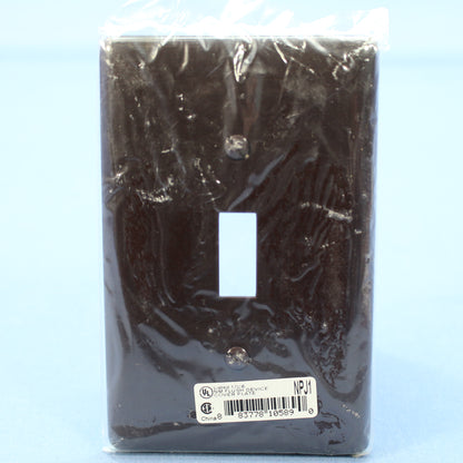Hubbell NPJ1 Brown 1-Gang Toggle Switch Unbreakable Nylon Mid-Size Wallplate