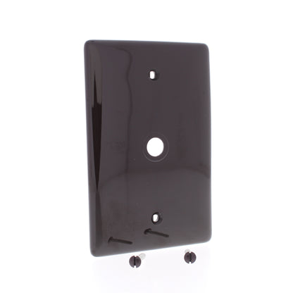 25 Hubbell Brown Cable Wallplates MidSize Phone Cover .406" Hole Box Mount NPJ11