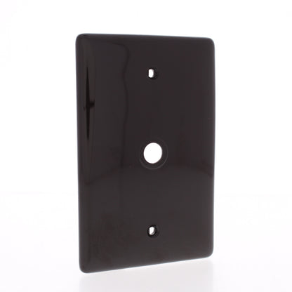 25 Hubbell Brown Cable Wallplates MidSize Phone Cover .406" Hole Box Mount NPJ11