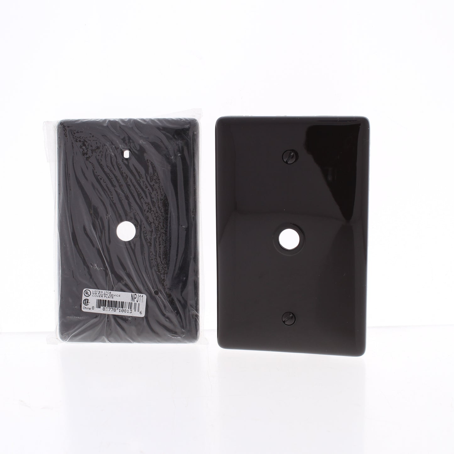 Hubbell NPJ11 Brown 1-Gang Phone .406" Unbreakable Wallplate Cover Box Mount 2pc