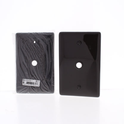 Hubbell NPJ11 Brown 1-Gang Phone .406" Unbreakable Wallplate Cover Box Mount 2pc