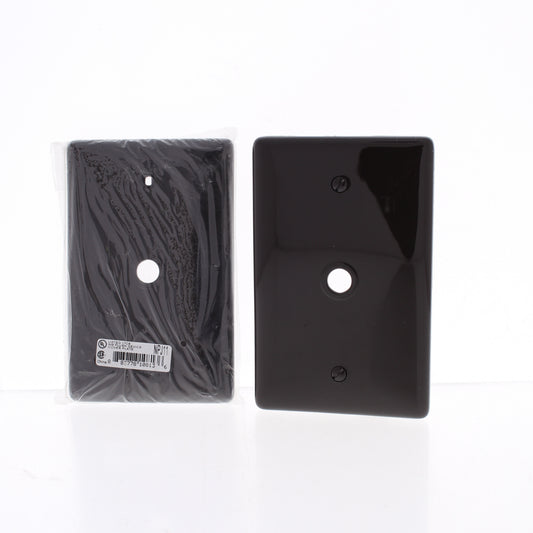 Hubbell NPJ11 Brown 1-Gang Phone .406" Unbreakable Wallplate Cover Box Mount 2pc