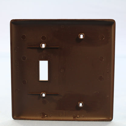 Hubbell NPJ113 Brown 2-Gang Toggle Blank Unbreakable Midsize Wallplate Box Mount