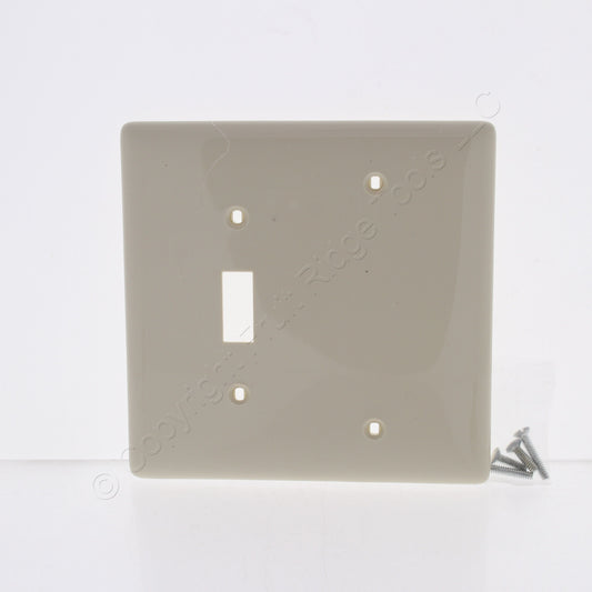 Hubbell Lt Almond Mid-size Unbreakable 2-G Blank Switch Cover Wallplate NPJ113LA