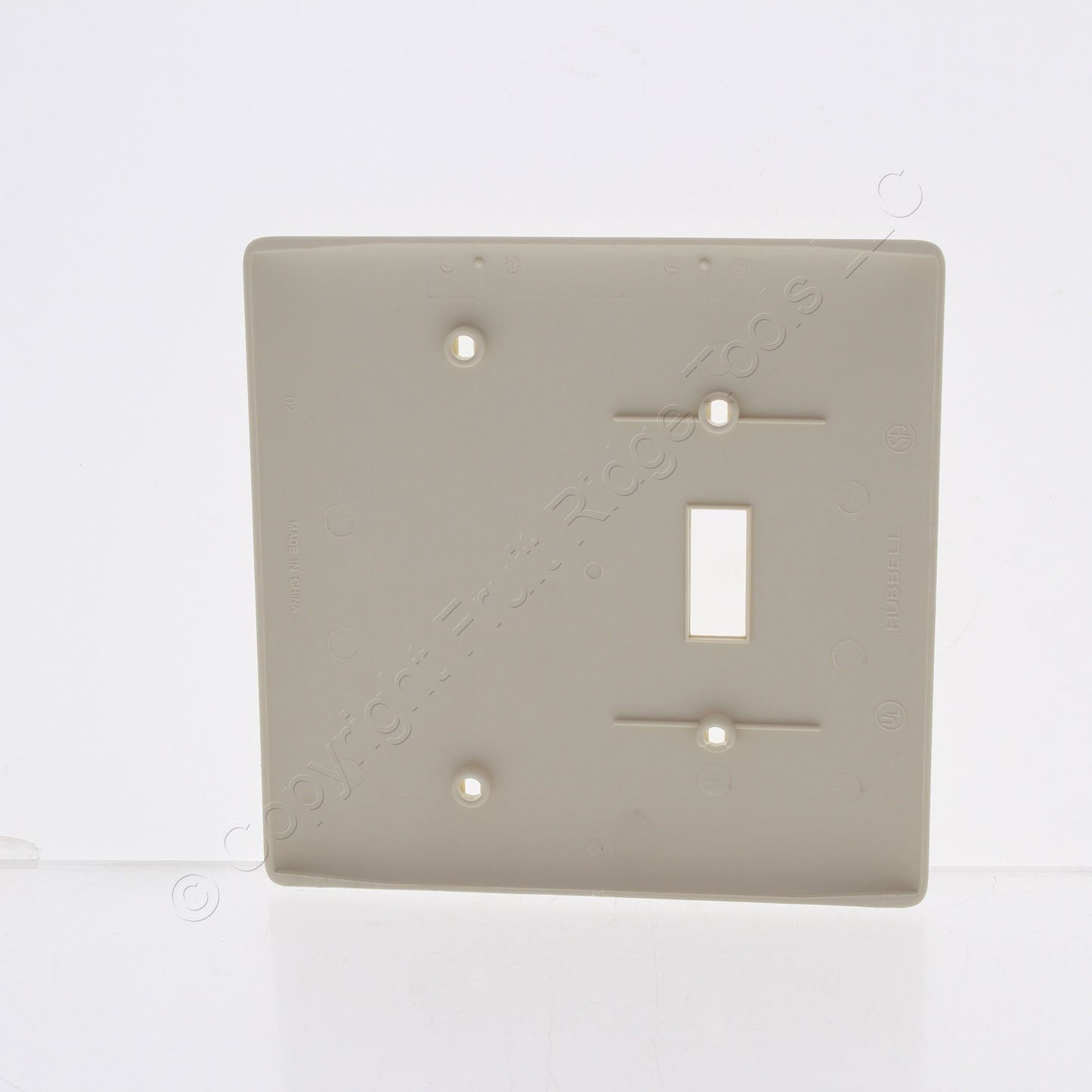 Hubbell Lt Almond Mid-size Unbreakable 2-G Blank Switch Cover Wallplate NPJ113LA