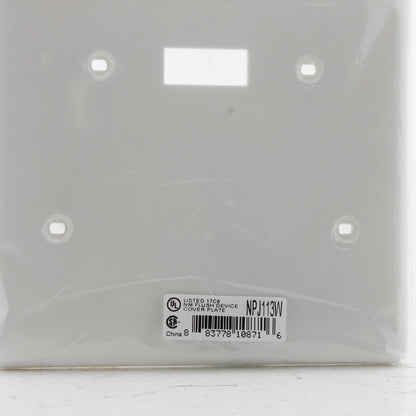 Hubbell White Mid-size Unbreakable 2-Gang Blank Switch Cover Wallplate NPJ113W