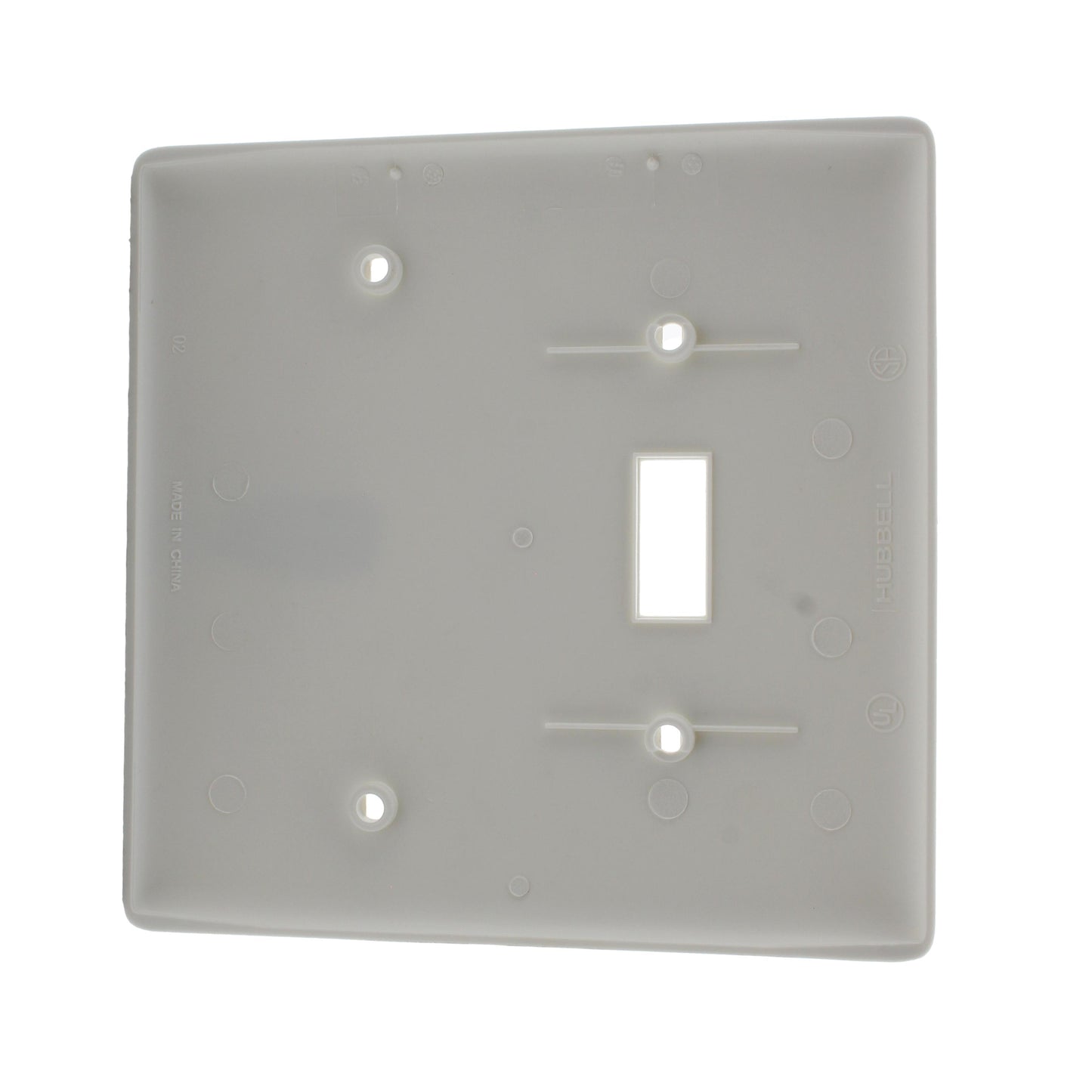 Hubbell White Mid-size Unbreakable 2-Gang Blank Switch Cover Wallplate NPJ113W