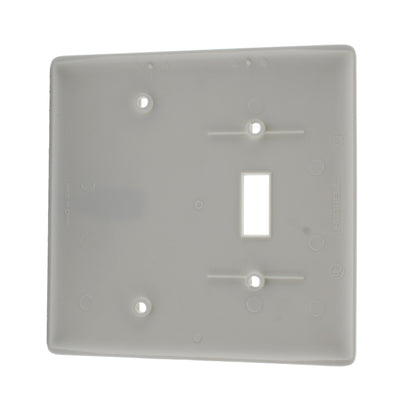 Hubbell White Mid-size Unbreakable 2-Gang Blank Switch Cover Wallplate NPJ113W