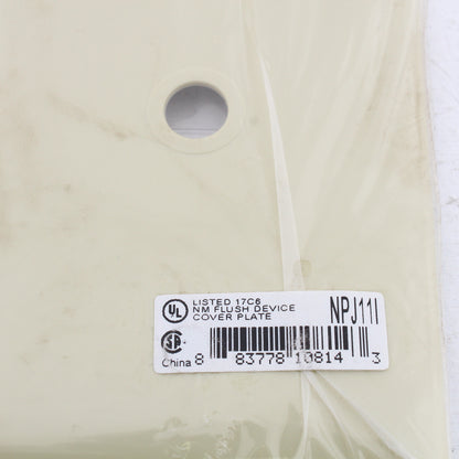 Hubbell NPJ11I Ivory 1-Gang Phone .406" Unbreakable Mid-Size Wallplate Box Mount