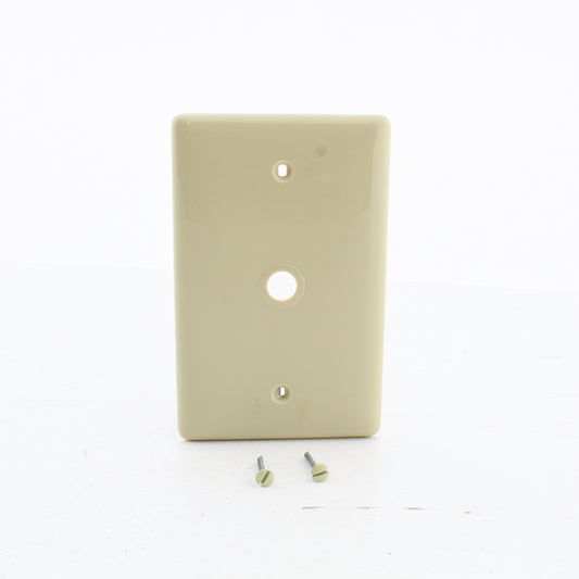 Hubbell NPJ11I Ivory 1-Gang Phone .406" Unbreakable Mid-Size Wallplate Box Mount