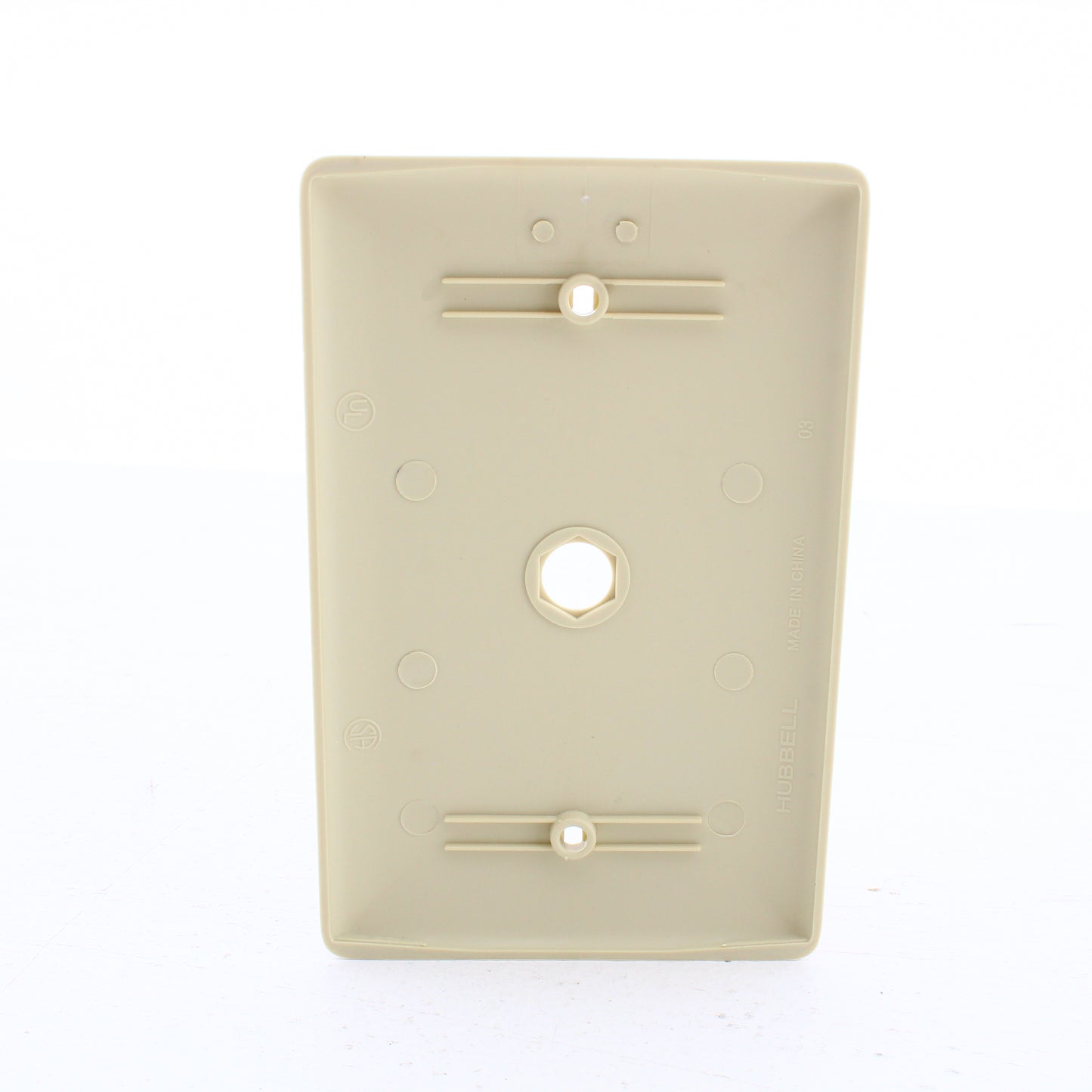 Hubbell NPJ11I Ivory 1-Gang Phone .406" Unbreakable Mid-Size Wallplate Box Mount