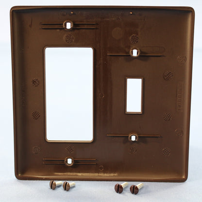 Hubbell NPJ126 Brown 2-Gang Toggle Decorator Unbreakable Midsize Wallplate Cover