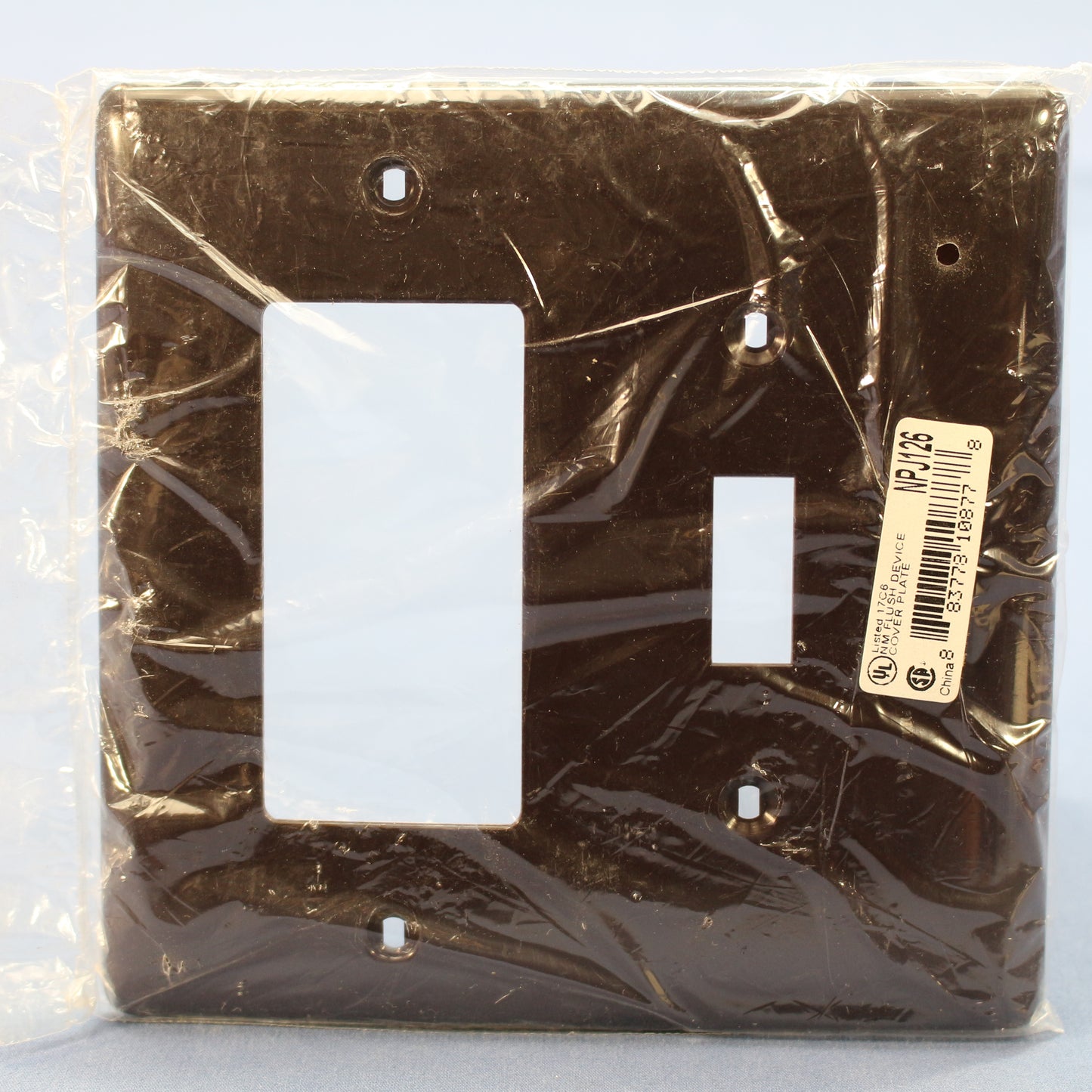 Hubbell NPJ126 Brown 2-Gang Toggle Decorator Unbreakable Midsize Wallplate Cover