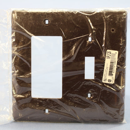 Hubbell NPJ126 Brown 2-Gang Toggle Decorator Unbreakable Midsize Wallplate Cover