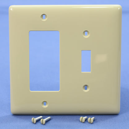 Hubbell NPJ126I Ivory 2-Gang Toggle Decorator GFCI Unbreakable Midsize Wallplate