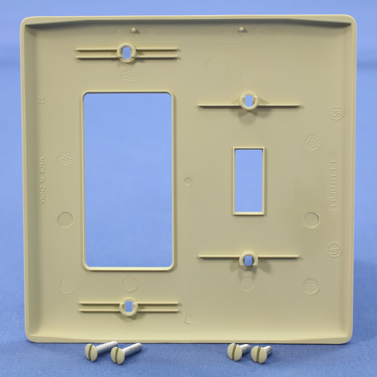 Hubbell NPJ126I Ivory 2-Gang Toggle Decorator GFCI Unbreakable Midsize Wallplate