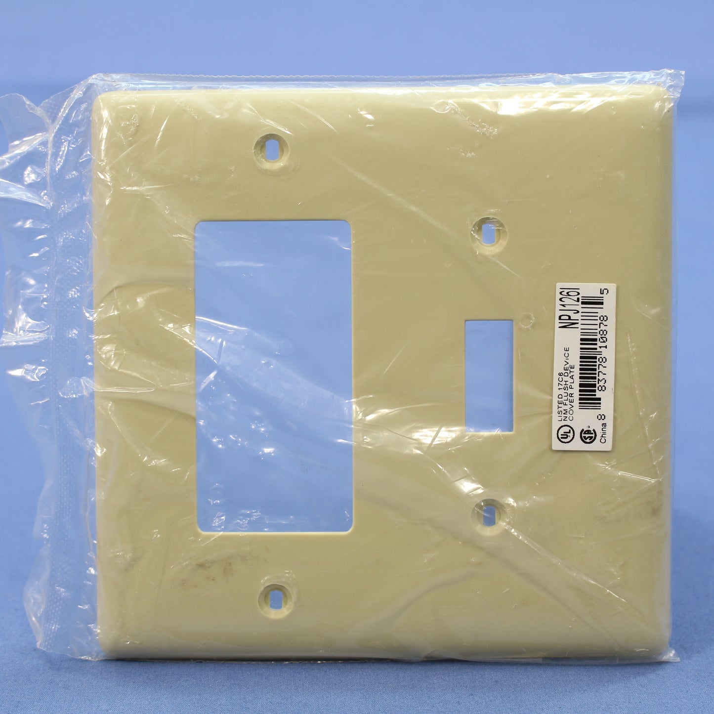 Hubbell NPJ126I Ivory 2-Gang Toggle Decorator GFCI Unbreakable Midsize Wallplate