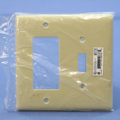 Hubbell NPJ126I Ivory 2-Gang Toggle Decorator GFCI Unbreakable Midsize Wallplate