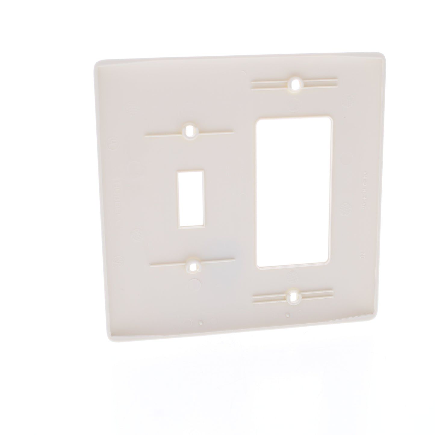 Hubbell NPJ126LA Lt Almond 2-Gang Toggle Decorator Unbreakable Midsize Wallplate
