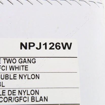 Hubbell NPJ126W White 2-Gang Toggle Decorator Unbreakable Midsize Wallplate 25pc