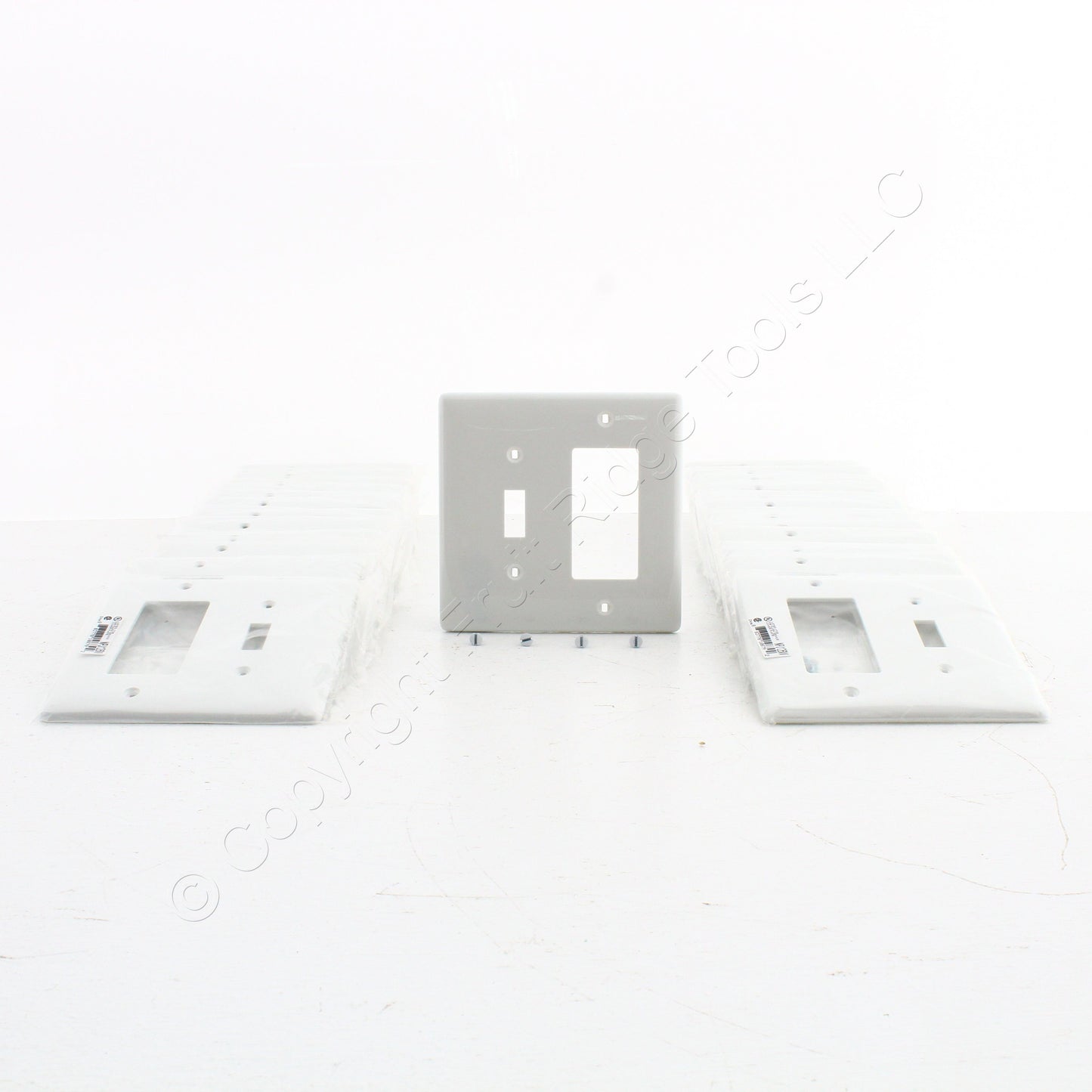 Hubbell NPJ126W White 2-Gang Toggle Decorator Unbreakable Midsize Wallplate 25pc