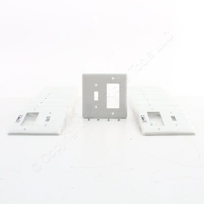 Hubbell NPJ126W White 2-Gang Toggle Decorator Unbreakable Midsize Wallplate 25pc