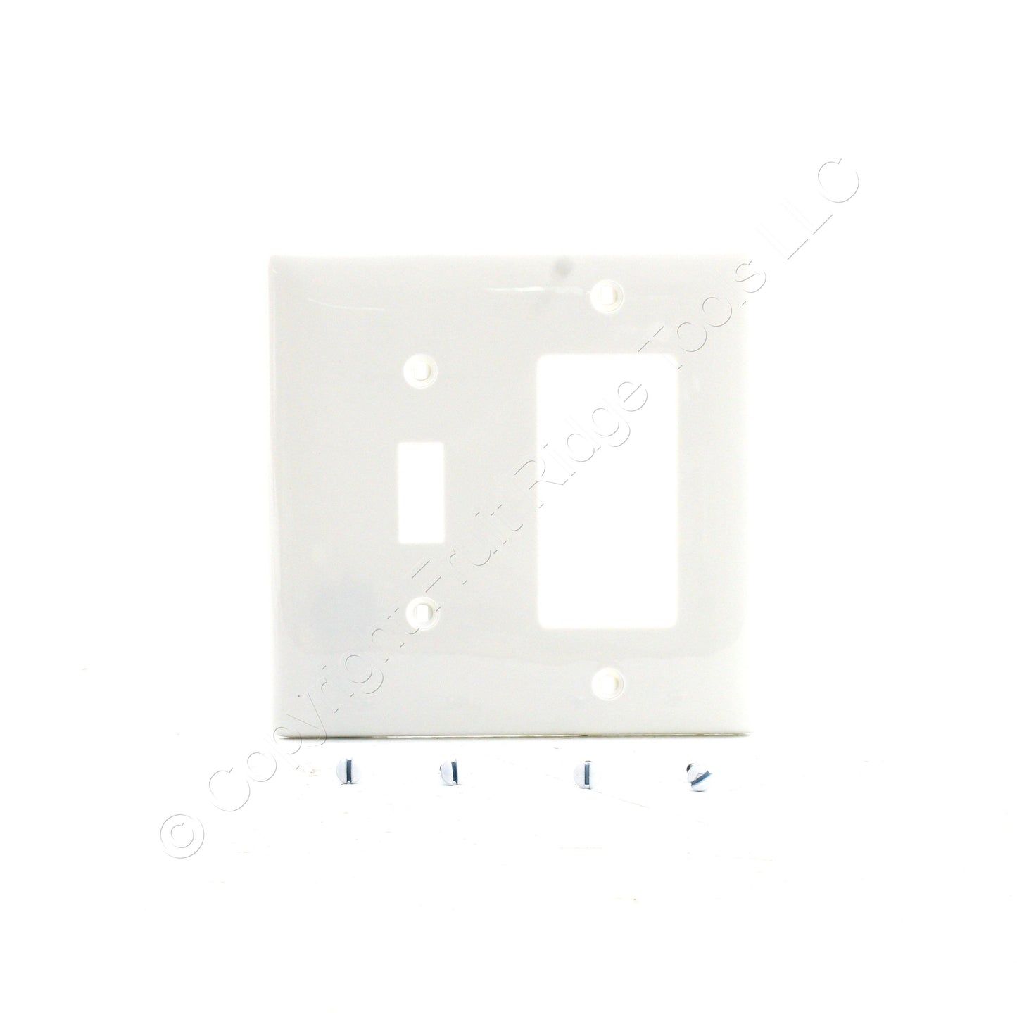 Hubbell NPJ126W White 2-Gang Toggle Decorator Unbreakable Midsize Wallplate 25pc